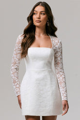 Bijou | White Lace Long-Sleeve Mini Dress